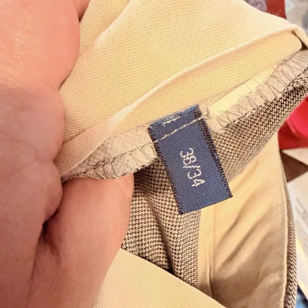 Vtg Polo Ralph Lauren Pants Mens 38/34 Gray Cotton Wool Flannel Cuffs Pleat